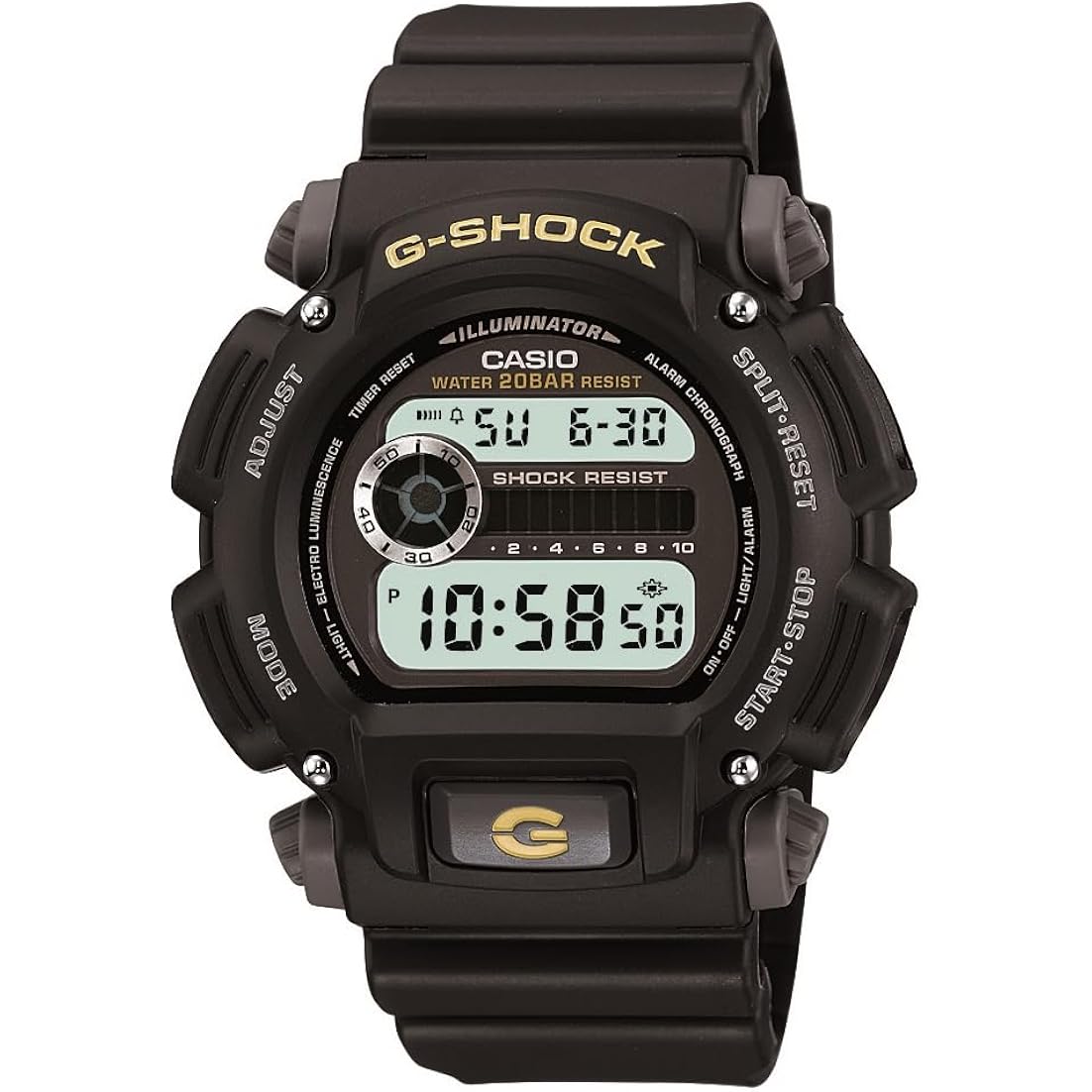 Casio Dw9052 Series | Men’S Digital Watch | G-Shock | Black/Black | 1/100 Sec Stop Watch | Countdown Timer | Led Light | 200M Wr | Shock Resistant | Multi Alarm | Auto Calendar | Dual Time | 2 Yr Batt
