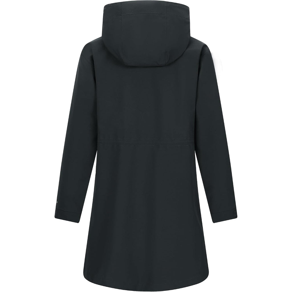 33,000Ft Women'S Waterproof Long Rain Coats With Mesh-Lind Breathable Rain Jacket With Hood Trench Coats Windbreaker