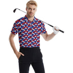 Golf Polos For Men Funny Moisture Wicking Golf Shirts Performance Quick-Dry Polo Shirts Short Sleeve