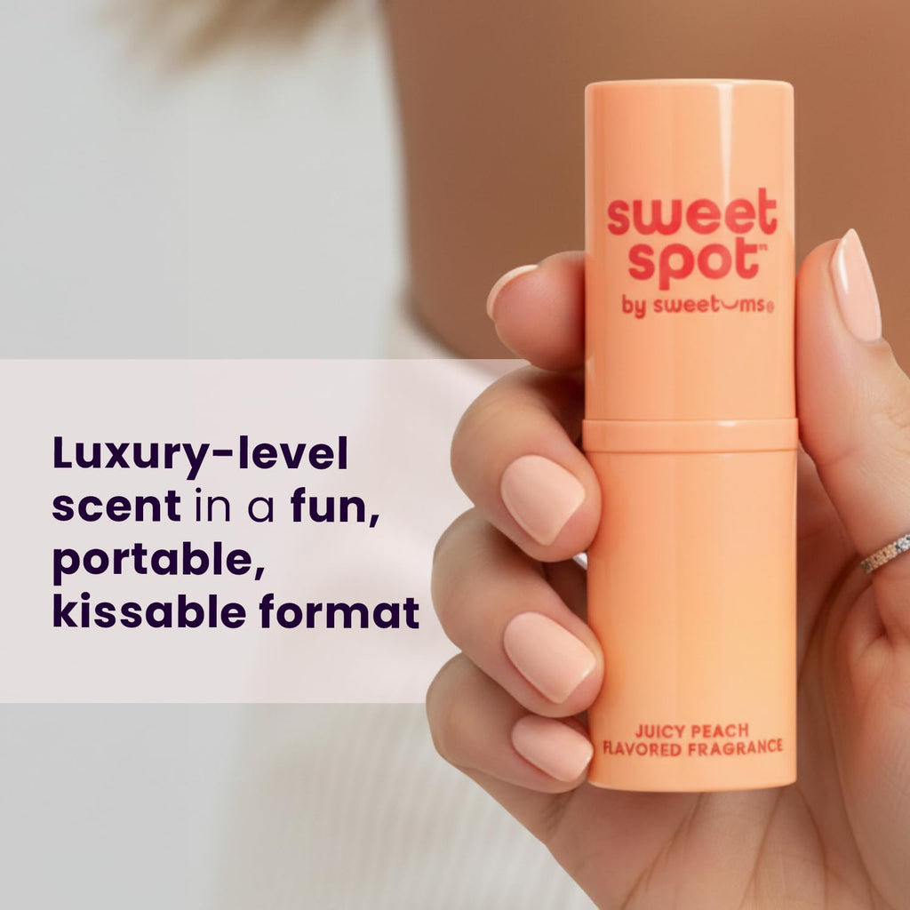 Sweetspot Flavored Solid Perfume Stick, Portable Travel Perfumes For Women, Long Lasting Fragrances, Non Sticky Formula, Natural Ingredients, Fragrance Stick (Peach)