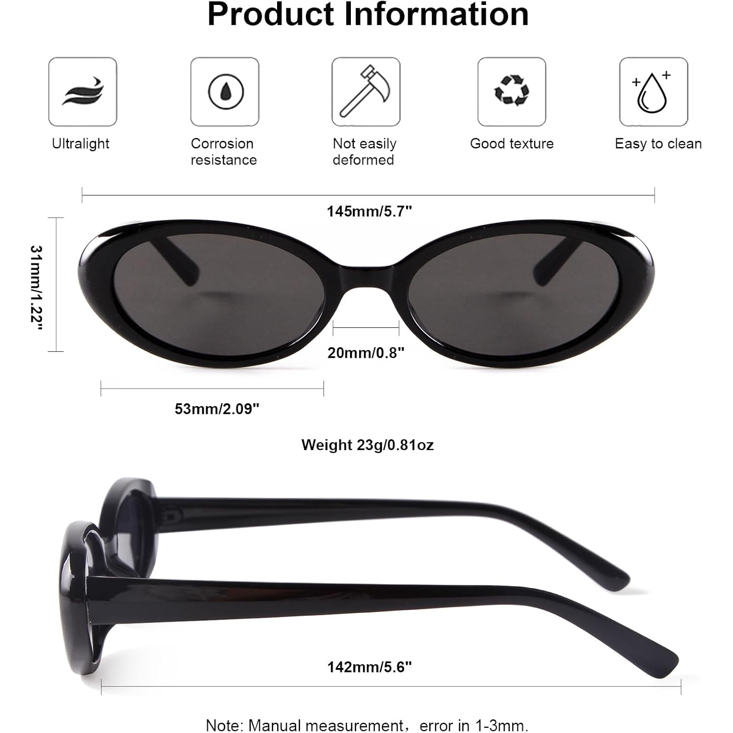 90s Sunglasses for Women Men Retro Small Oval Sunglasses