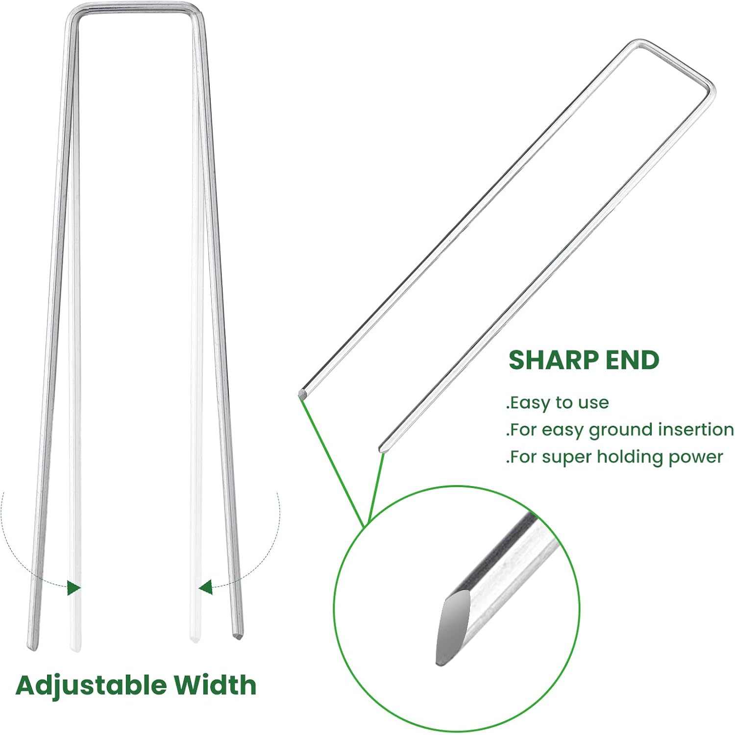 6 Inches Heavy Duty Galvanized Steel Garden Stakes Staples Securing Pegs For Securing Weed Fabric Landscape Fabric Netting Ground Sheets And Fleece, Christmas Decoration, Accessories (10, Silver)