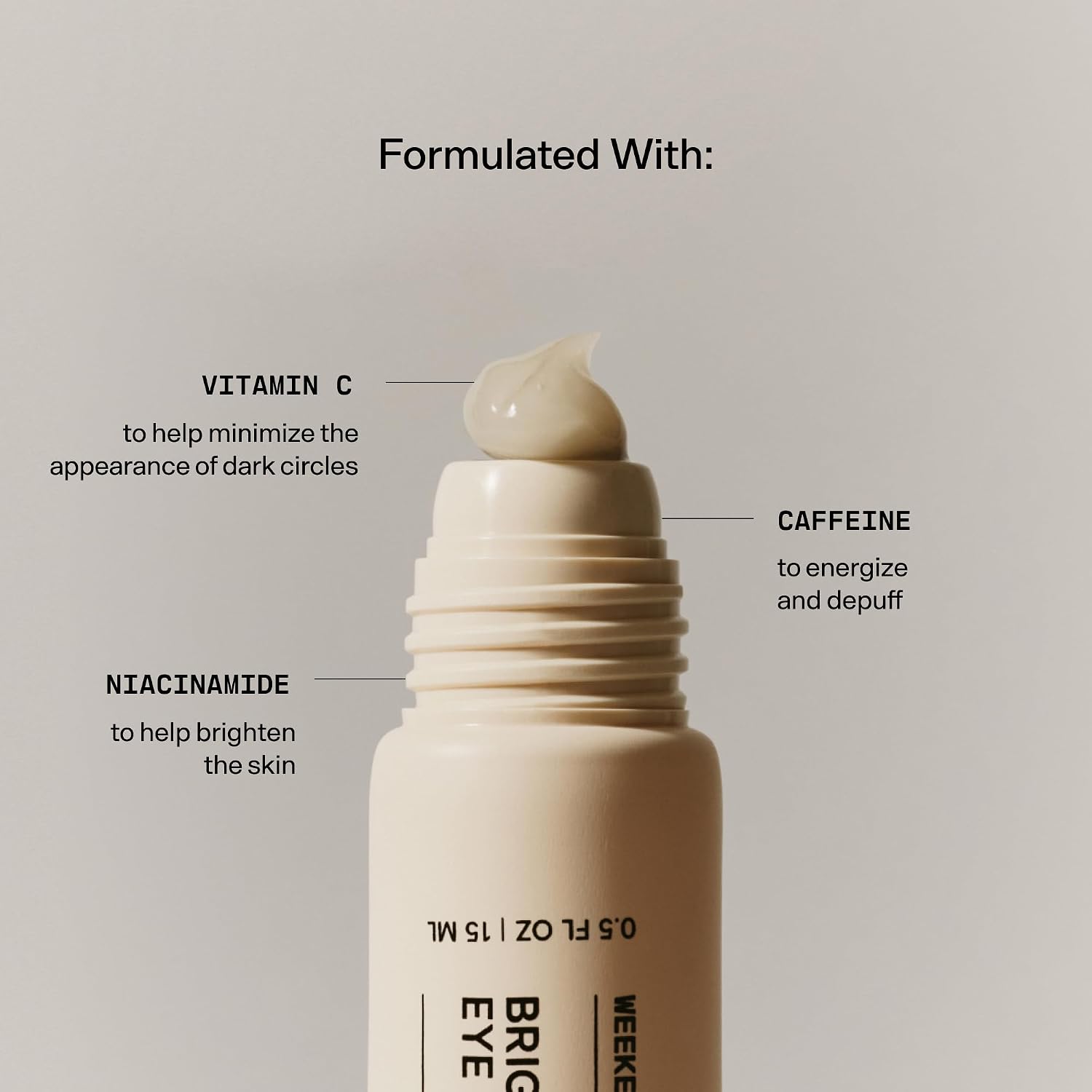 Versed Weekend Glow Eye Gel - Caffeine Under Eye Cream For Dark Circles - Vitamin C Treatment For Dark Spots, Wrinkles & Bags For Under Eyes - (.5 Oz)