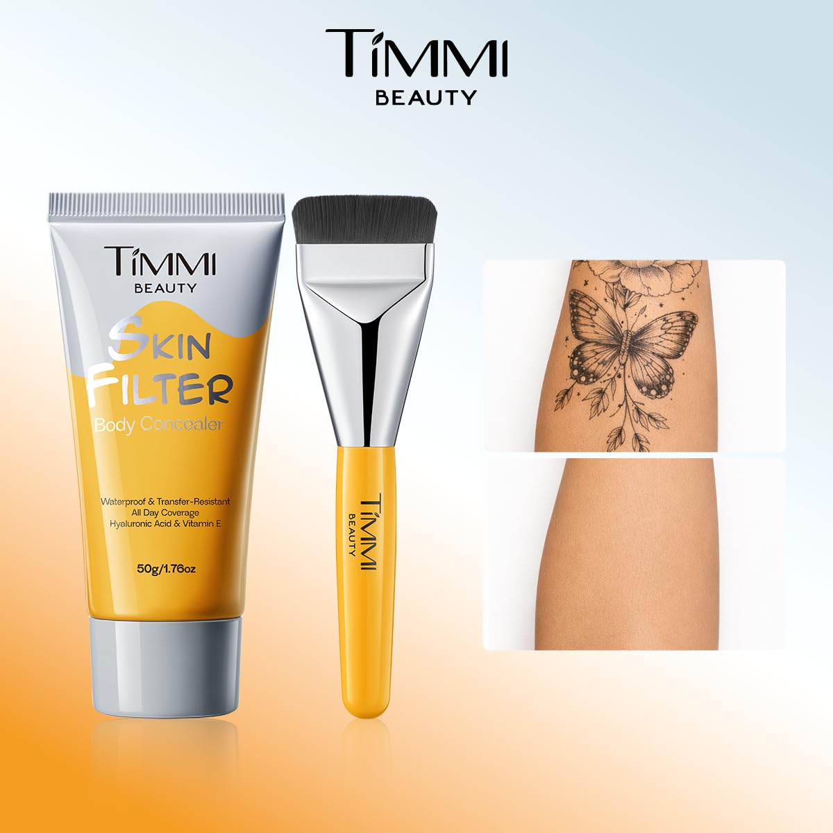 Skin Filter Body Concealer, Waterproof & Transfer-Resistant Leg & Body Makeup, All Day Coverage, With Hyaluronic Acid, Flawless Makeup For Scars, Spots, Veins & Tattoos (02 Natural)