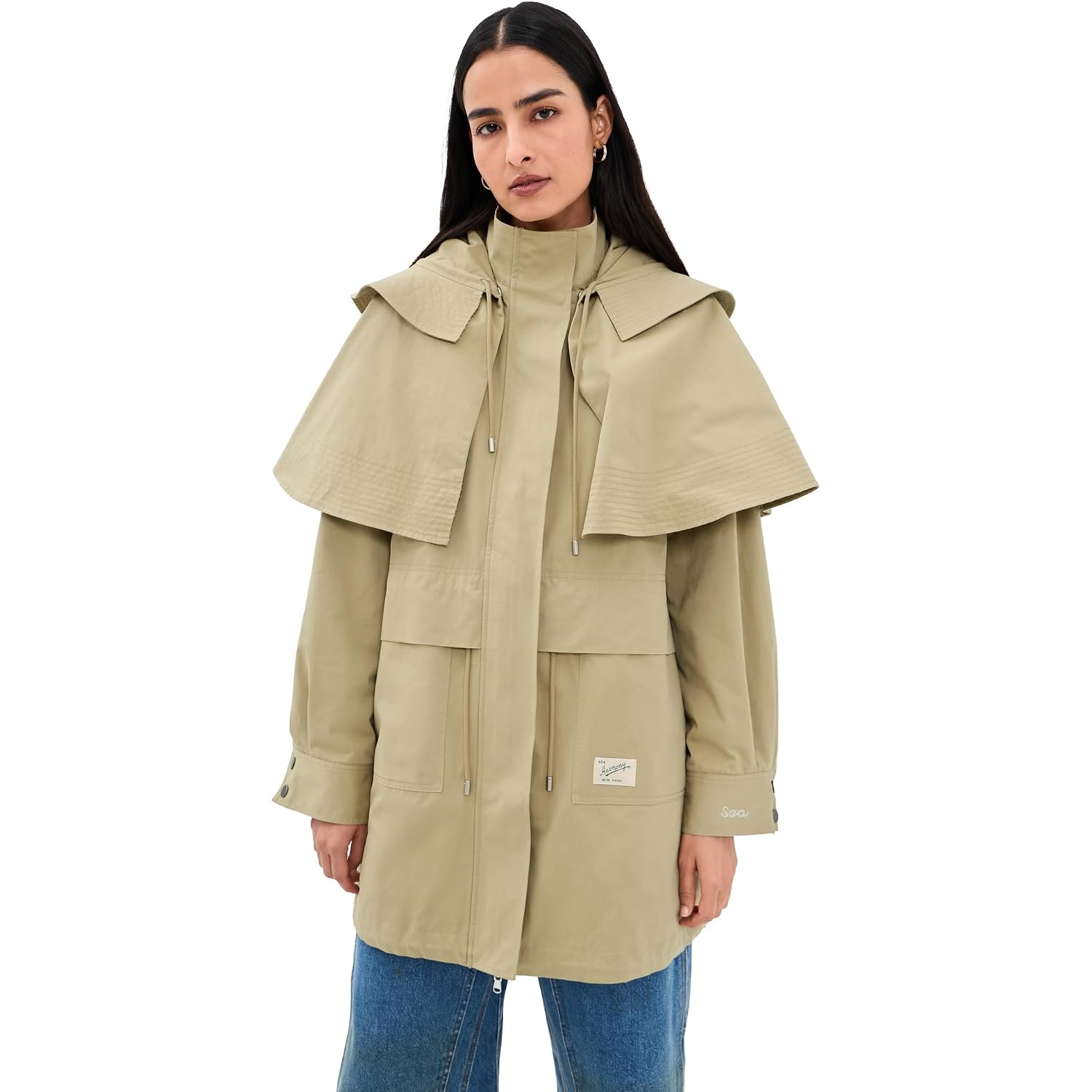 Sea Women'S Odessa Workwear Mid-Length Cape Coat