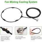 Outdoor Misting Fan Kit For A Cool Patio Breeze,Water Mister Spray For Cooling Outdoor,19.36Ft (5.9M) Misting Line + 5 Brass Mist Nozzles + A Brass Adapter(3/4) Fit To Any Outdoor Fan