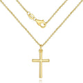 Gold Cross Necklaces for Women 14K Gold Cross Necklace for Women Crosses Pendant Necklace for Womens Smooth Lines and Timeless Charm Small Crosses Chain for Womens