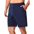 Allzero Men'S Casual Shorts 9" Classic-Fit Golf Shorts For Men Cotton Elastic Waist Multi Pockets