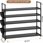 5 Tier Shoe Organizer Rack For Closet, Entryway, Garage, Door, Space Saving, Shoe Holder Stand/Tower, Large, 20-25 Capacity