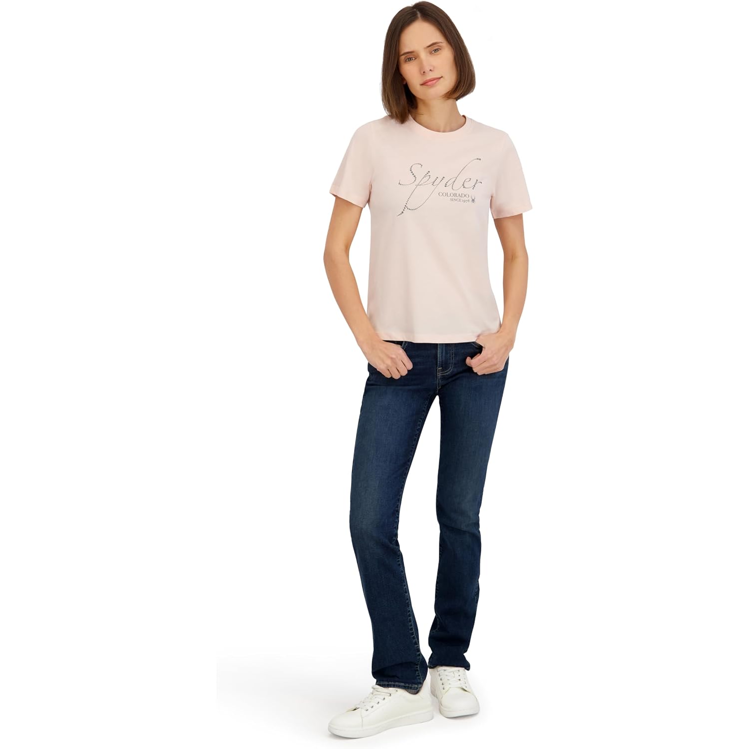 Spyder Women'S Sparkle Logo Graphic Short Sleeve Tee T-Shirt
