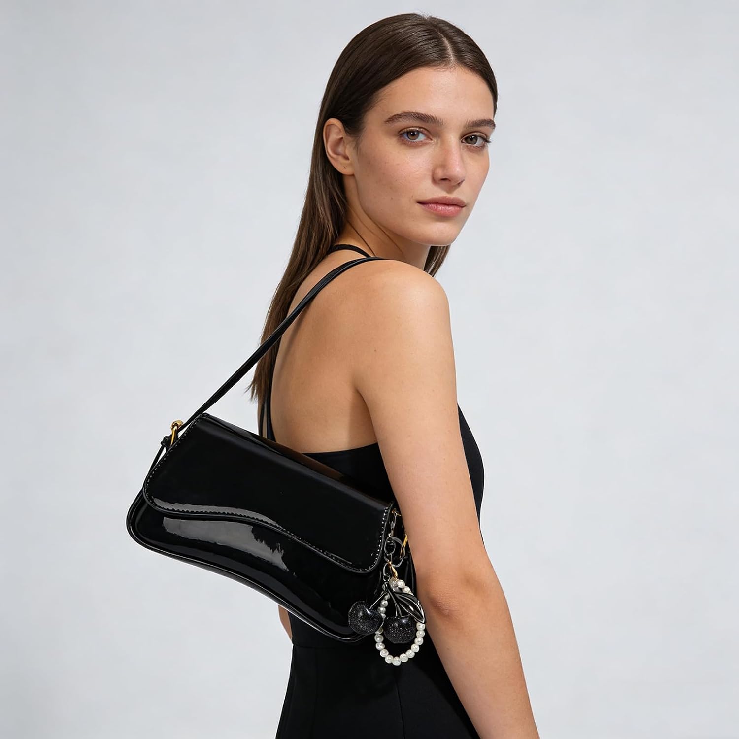 Purses For Women Trendy, Y2K Hobo Bags With Cherry Pendant,Crossbody Shoulder Bag And Handbags