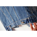 Jean Jacket For Women Trendy Collarless Button Down Long Sleeve Casual Western Denim Jacket Country Concert Outfits