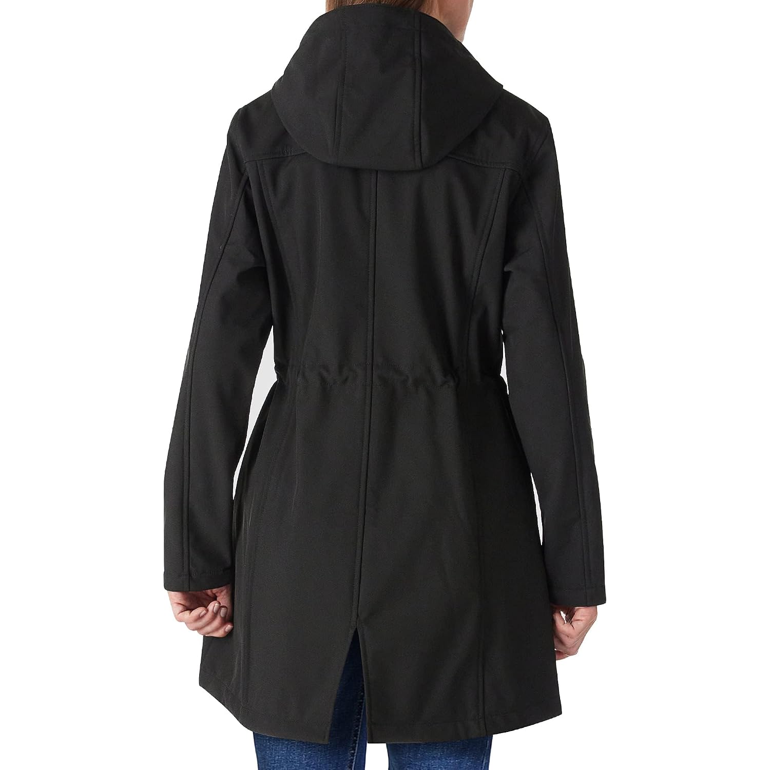 Outdoor Ventures Women'S Lightweight Waterproof Fleece Lined Hooded Softshell Rain Jacket, Warm Windbreaker Long Coat