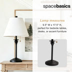 Metal Table Lamp For Bedroom, Pack Of 2, Black Base (Bulb Not Included) | Modern Decor Lighting For Living Room Bedside Nightstand Office, White Linen Fabric Shade Desk Lamp With Black Metal Base