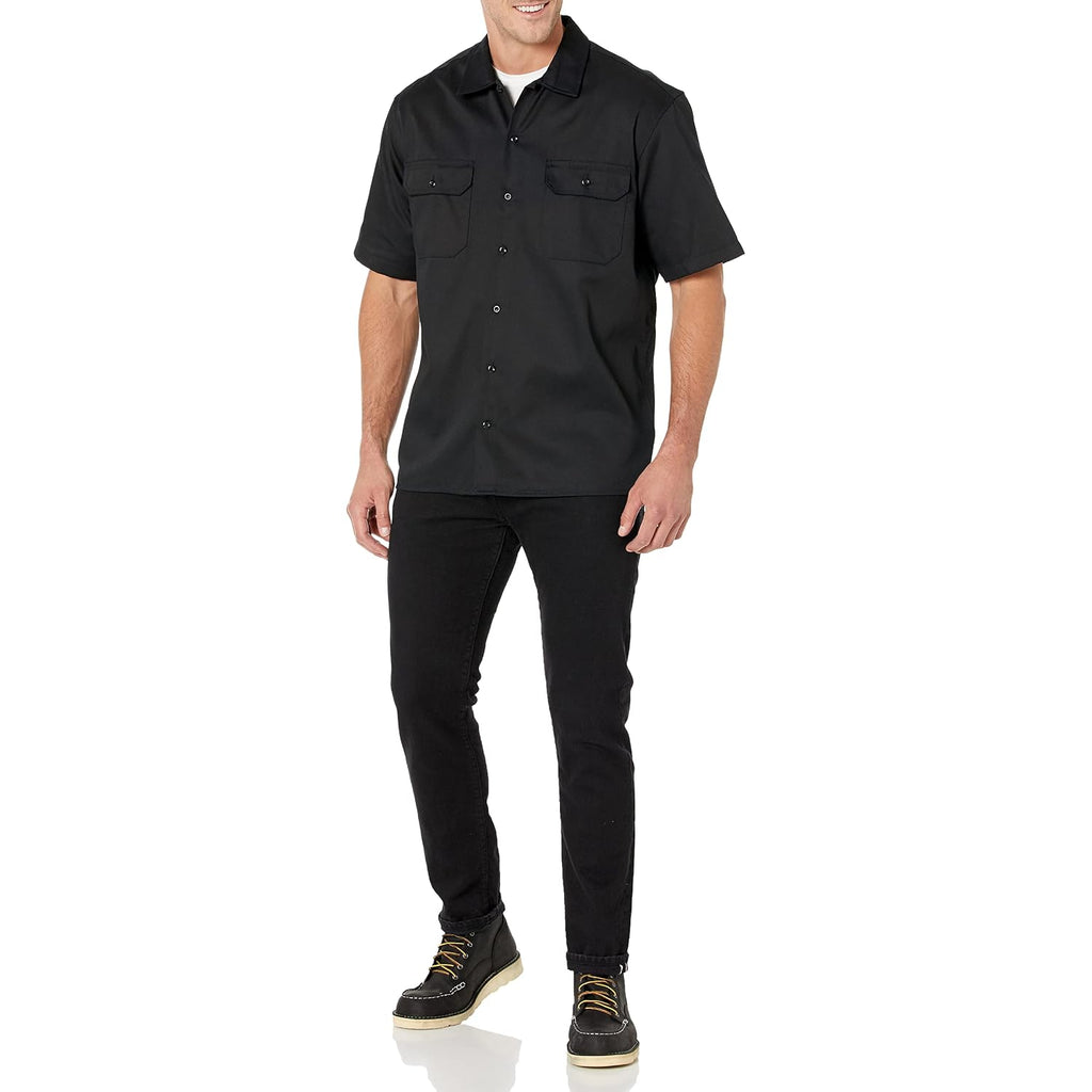 Amazon Essentials Men'S Relaxed-Fit Stain And Wrinkle-Resistant Short-Sleeve Work Shirts