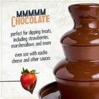 Nostalgia 3 Tier Electric Chocolate Fondue Fountain Machine For Parties - Melts Cheese, Queso, Candy, And Liqueur - Dip Strawberries, Apple Wedges, Vegetables, And More - 24-Ounce - Black, Small