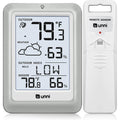 Indoor Outdoor Thermometer Hygrometer Wireless Weather Station, Temperature Humidity Monitor Battery Powered Inside Outside Thermometers With 330Ft Range Remote Sensor And Backlight Display
