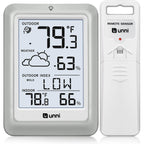 Indoor Outdoor Thermometer Hygrometer Wireless Weather Station, Temperature Humidity Monitor Battery Powered Inside Outside Thermometers With 330Ft Range Remote Sensor And Backlight Display