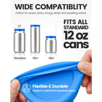 Mimore Soda Can Lids, 9 Pack Silicone Can Covers For Soda Standard Cans | Keeps Carbonation Fresh, Pressure Vent Design, Airtight Fit, Easy Snap On/Off, Food-Grade Silicone, Dishwasher Safe