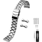 Juntan 20Mm 22Mm Stainless Steel Watch Band Curved End Straight End For Men Women Metal Watch Bands Strap Quick Release Replacement Bracelet With Double Folding Buckle Silver