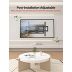 USX Mount Full Motion TV Wall Mount for Most 42-90 inch Flat Screen/LED/4K, TV Mount Bracket Dual Swivel Articulating Tilt 6 Arms, Max 16" Wood Studs, VESA 600x400mm, Holds up to 132lbs