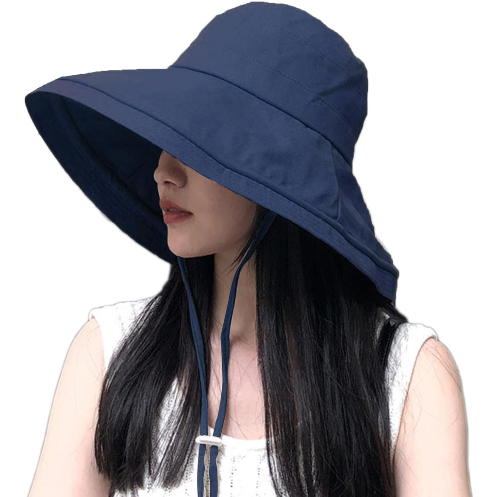 Wide Brim Bucket Hat - UPF50+ Protection Travel Beach Sun Hat with Semi-Rigid Adjustable Foldable Brim