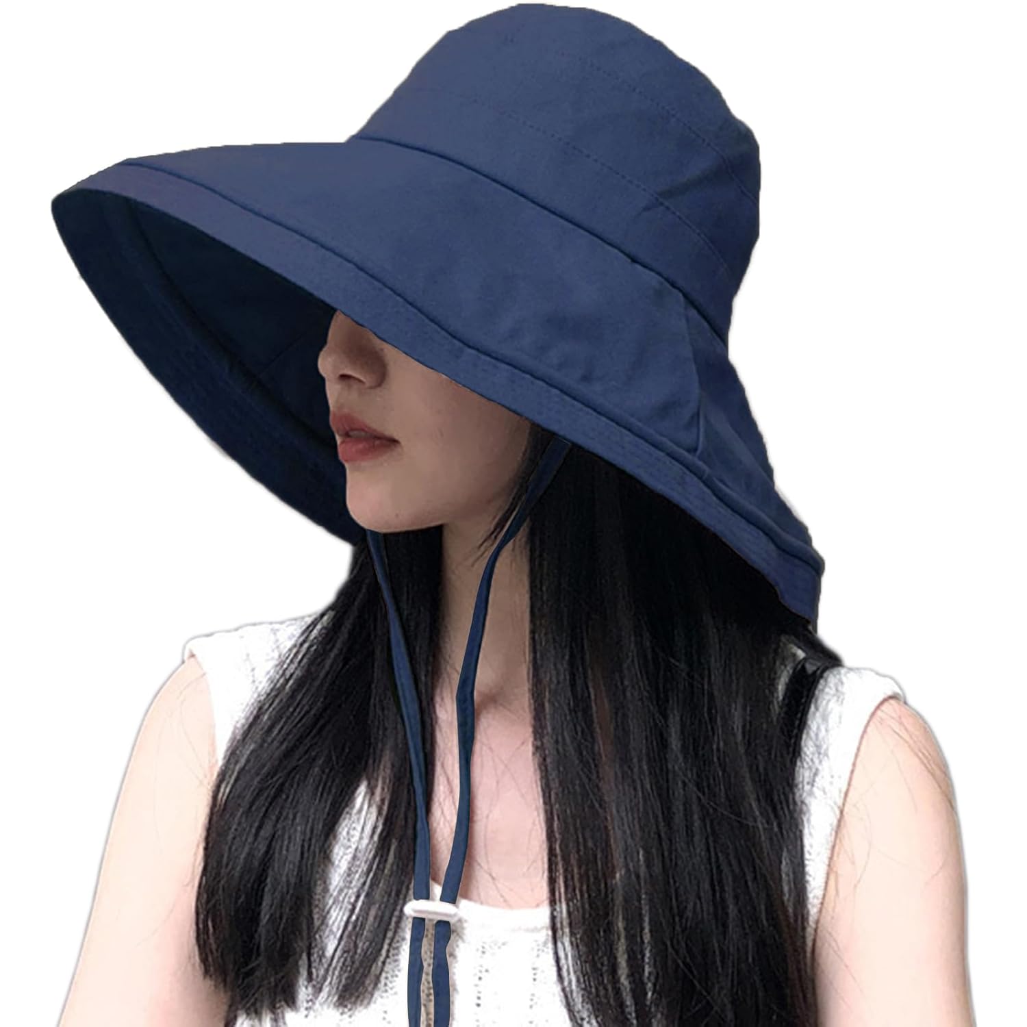 Wide Brim Bucket Hat - UPF50+ Protection Travel Beach Sun Hat with Semi-Rigid Adjustable Foldable Brim