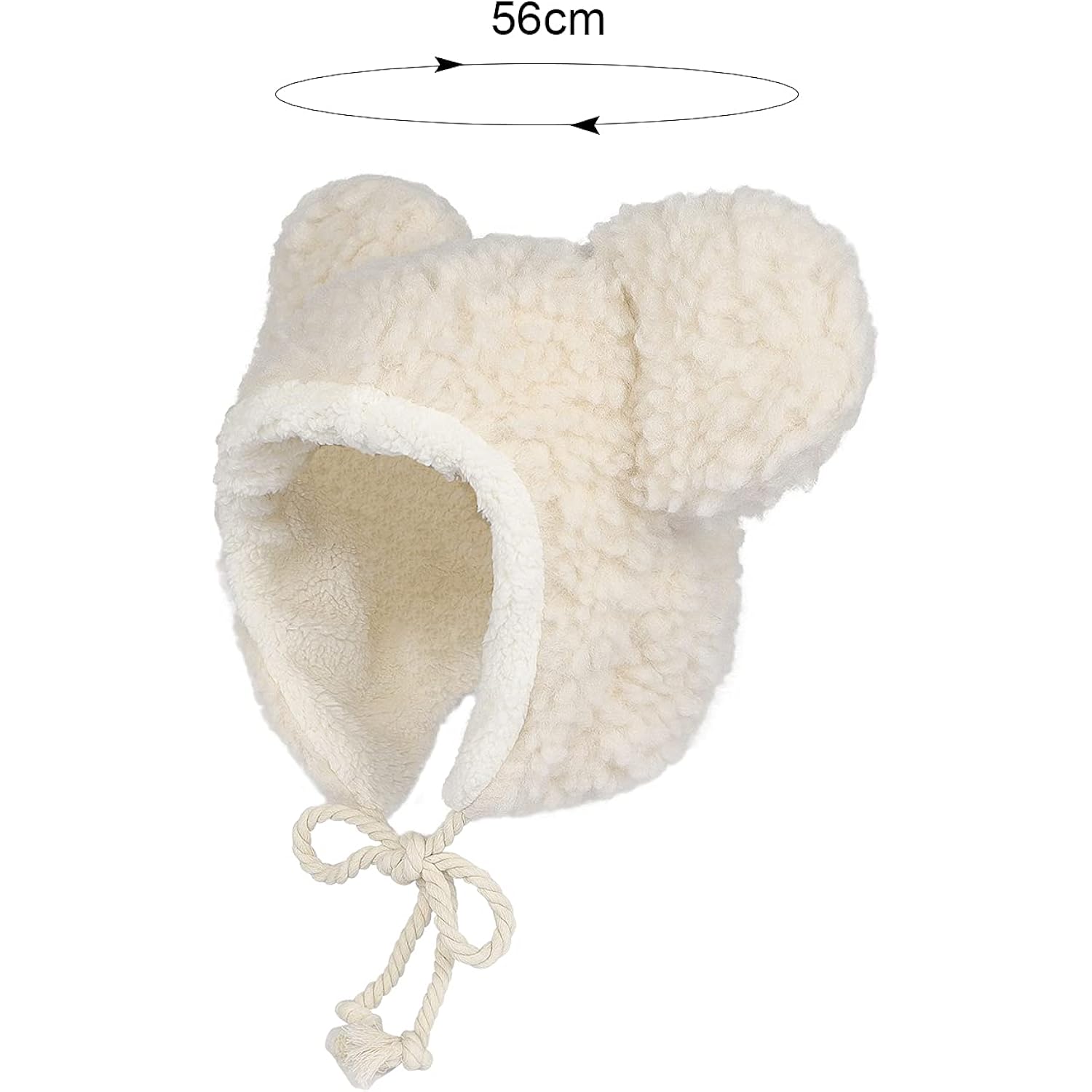 Fuzzy Bear Beanie Hat Faux Fur Trapper Cap Windproof Thermal Ushanka Plush Trooper Hat Winter Warm Sherpa Peruvian Cap Women