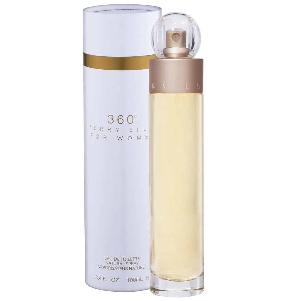 Perry Ellis 360° Eau De Toilette Spray for Women - Perfume for Women, Light & Bright Floral Fragrance, EDT, Designer Scent for Her, Long Lasting - 3.4 fl oz (100 mL)