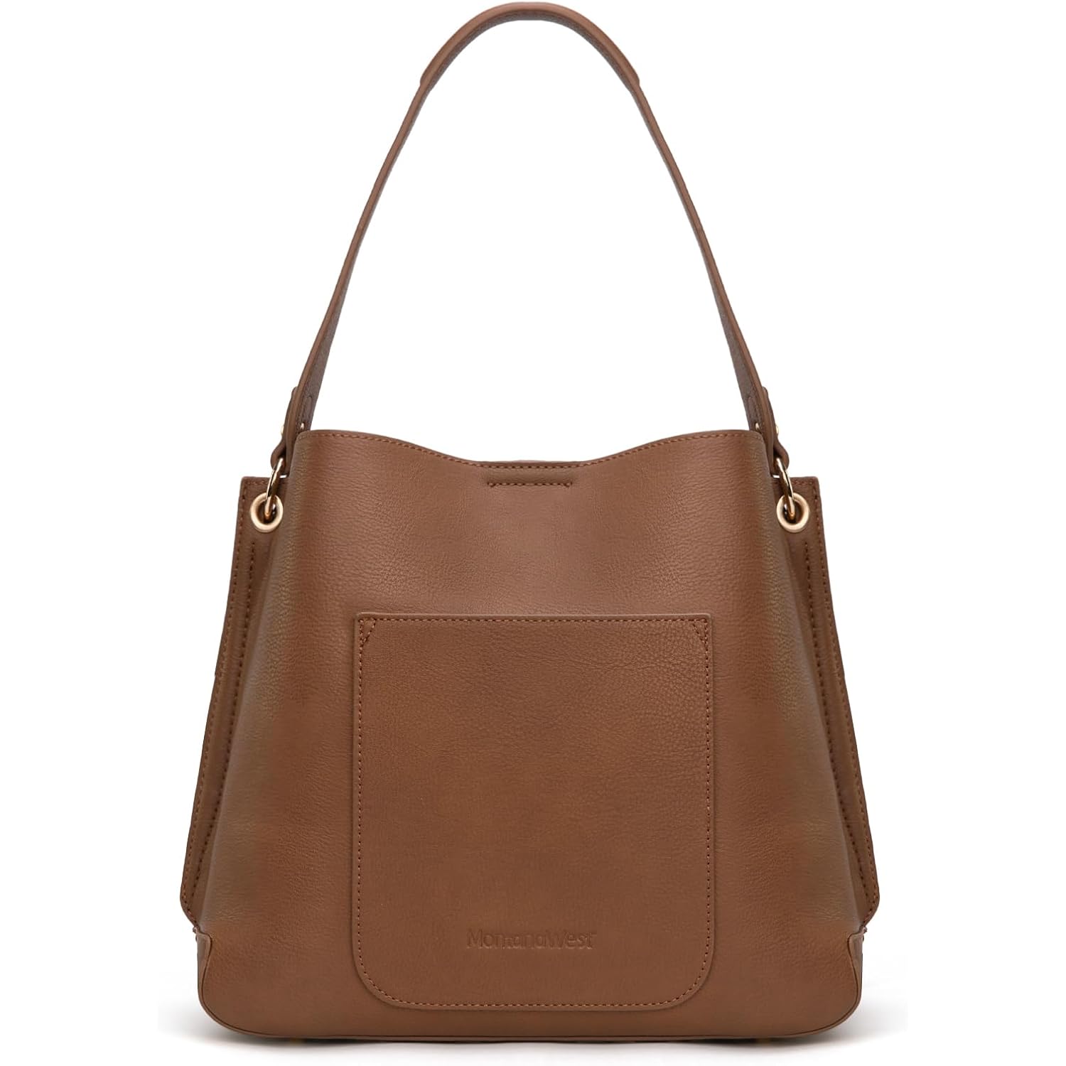 Montana West Medium Hobo Purse For Women 3 Compartment Bucket Shoulder Bag With Crossbody Strap