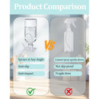 2 Pack 360° Glass Spray Bottles With Silicone Sleeve, 16 Oz Empty Refillable Containers With Adjustable Spray Nozzles, Spray Bottles For Hair, Cleaning Solutions And Plants White