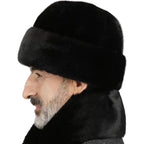 SIQITECHNO Men Faux Fur Trapper Hat Russian Cossack Style Trooper Hat Furry Ushanka Hat Winter Outdoor Warm Hunting Ski Cap