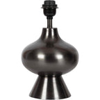 Kate And Laurel Bahira Modern Metal Bedside Table Lamp, 8 X 8 X 17, Gunmetal, Sculptural Decorative Tabletop Desk Lamp With Linen Shade For Living Room Decor