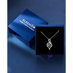 EleShow Mom Necklaces for Women, Sterling Silver Heart Moissanite Necklace, Jewelry Gifts for Mom on Birthday, Mother's Day, Christmas - 1.0 Carat