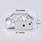 Bryctsisen Pleated Evening Vegan Leather Clutch Handbag Purse Metallic Pu Cloud Shoulder Bag For Women Evening Purse Handbag