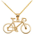 Bicycle Sports Charm Bike Pendant Necklace in 10k Yellow Gold