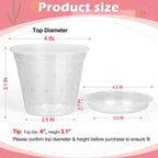 Fuijol Orchid Pot, 6 Pack 4 Inch (Top Diameter) Clear Orchid Pots With Holes And Saucers For Repotting, Breathable Slotted Plastic Orchid Planters With Drainage For Root Health Indoor Outdoor
