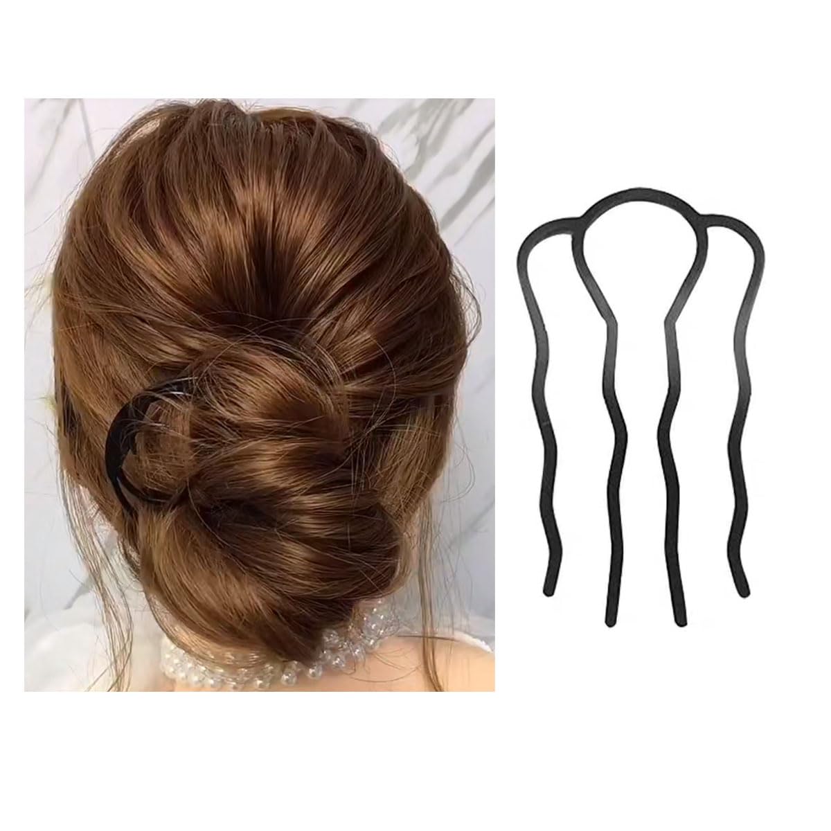 6 Piece Metal Hair Fork Clip Hair Side Combs Hair Pins Buns Updo U-Shape Hair Fork Clip French Twist Hair Styling Tool Accessories For Women