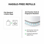 Dog Proof Trash Can With Lid, 3.3 Gallon Slim Bathroom Garbage Bin With Inner Bucket, Fits Standard 4 Gallon Bags, Odor Sealing Diaper Pail For Nursery, Modern White Waste Basket, 6.9" Wide