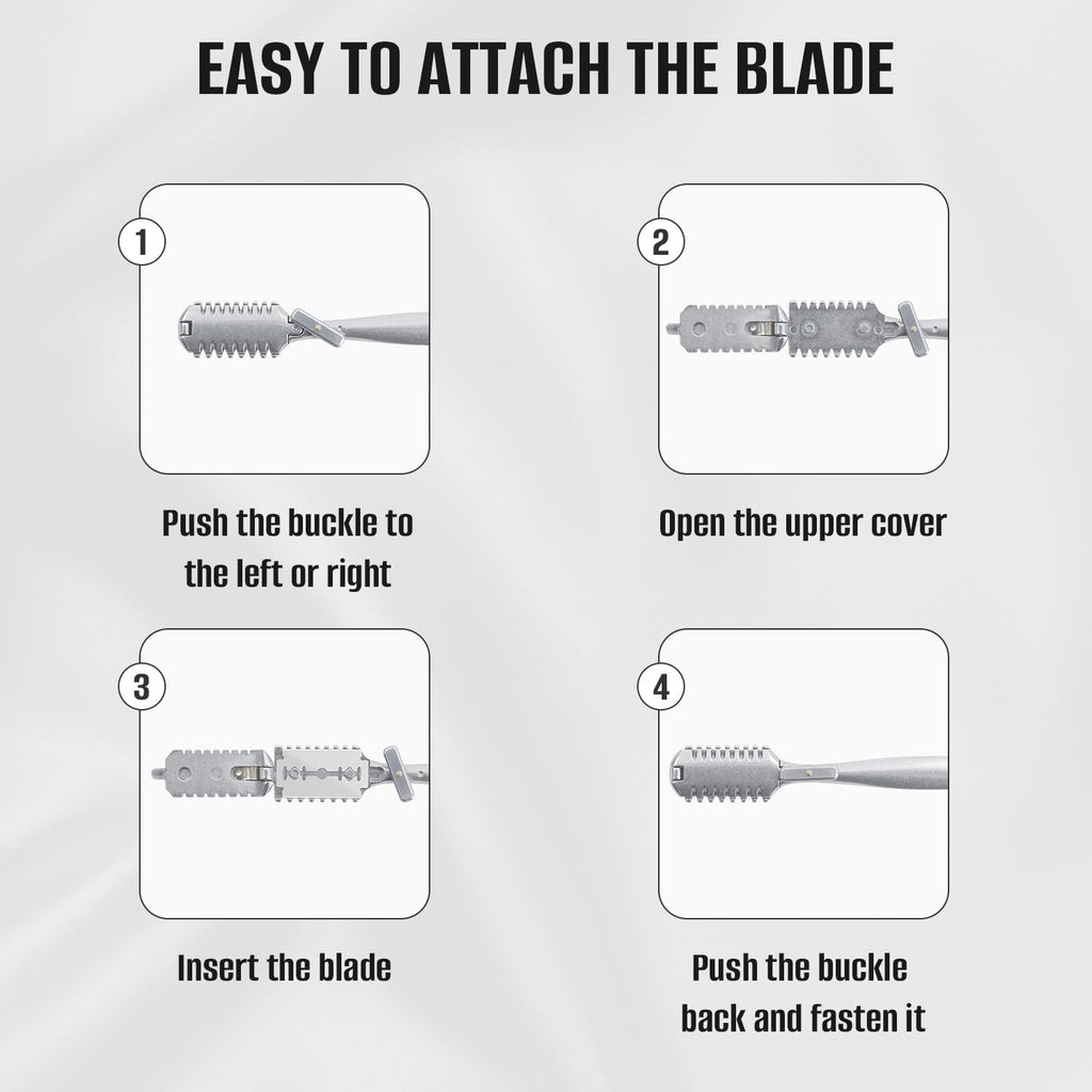 Aluminum Double-Edge Hair Thinning Razor Comb With 10Pcs Blades,Hair Texturizing Cutting Razor Comb For Thin And Thick Hair Trimming And Styling