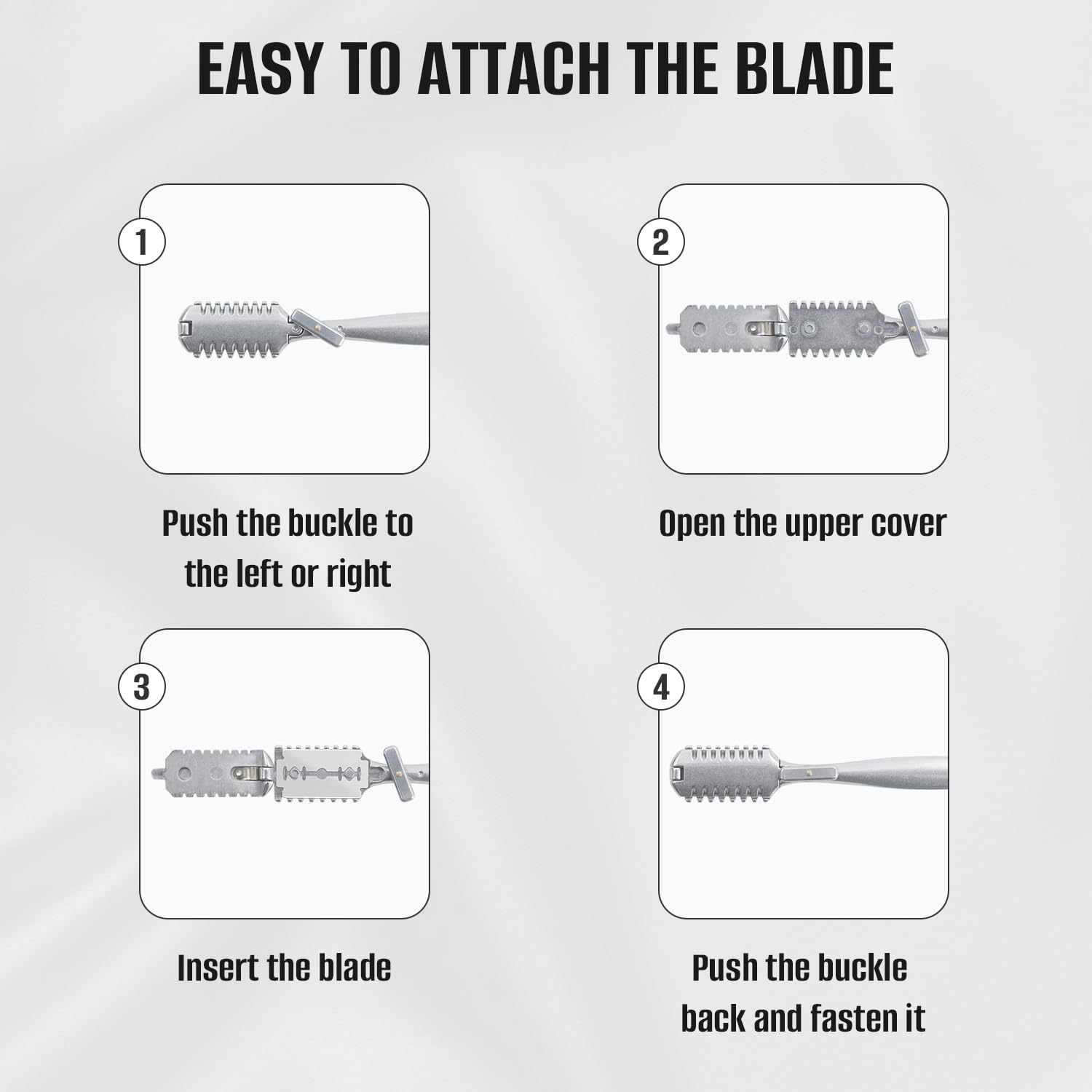Aluminum Double-Edge Hair Thinning Razor Comb With 10Pcs Blades,Hair Texturizing Cutting Razor Comb For Thin And Thick Hair Trimming And Styling