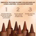 HOSAILY 3 Colors 2 in 1 Lip Liner Set, Matte Nude Dark Brown Red Lip Liner Lipstick Plumping Smooth Creamy Lip Combo, High Pigmented Long lasting Light Brown Ombre Lips Stain Pencil Effect Makeup