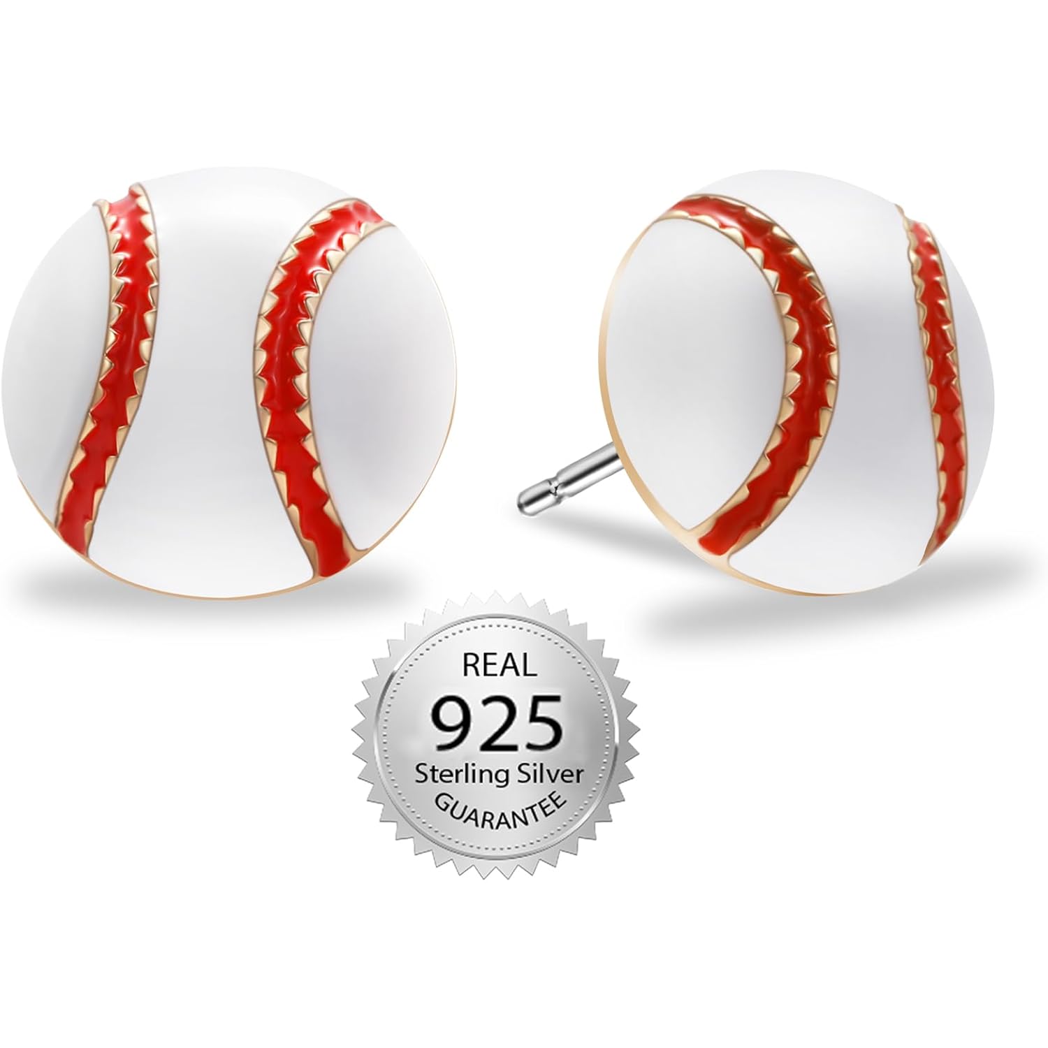 SmileBelle Baseball Earrings for Women, Sterling Silver Baseball Studs Matching Softball Mom Outfits Hypoallergenic Sports Earrings for Teen Fans Accessories as Birthday Game Day Gifts