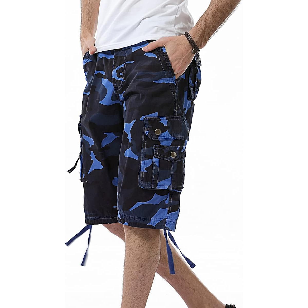 Idealsanxun Men'S Casual Loose Fit Multi-Pockets Military Cargo Shorts
