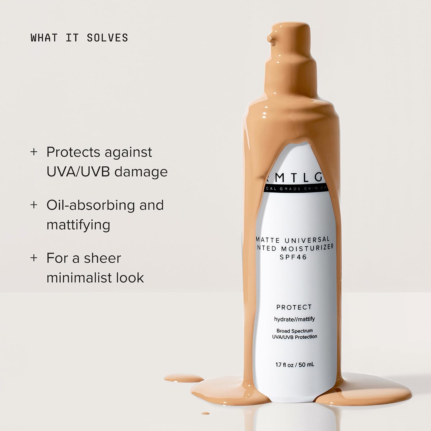 Drmtlgy Matte Universal Tinted Moisturizer Spf 46 – Anti-Aging Tinted Face Sunscreen & Lightweight Makeup With Broad Spectrum Uv Protection – Hydrating Skin Care & Face Moisturizer – 1.7 Oz