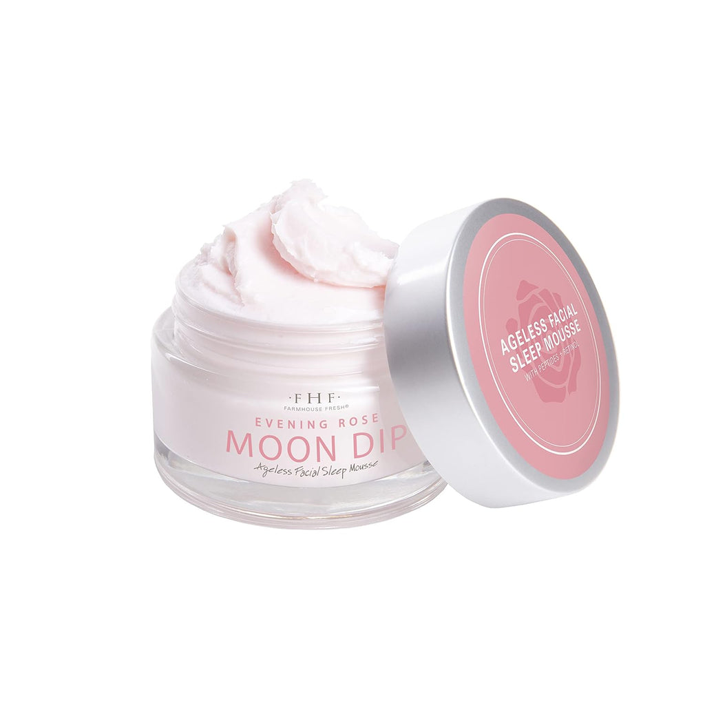 Farmhouse Fresh Evening Rose Moon Dip – Retinol Night Cream With Peptides & Vitamin C – 1.7 Fl Oz