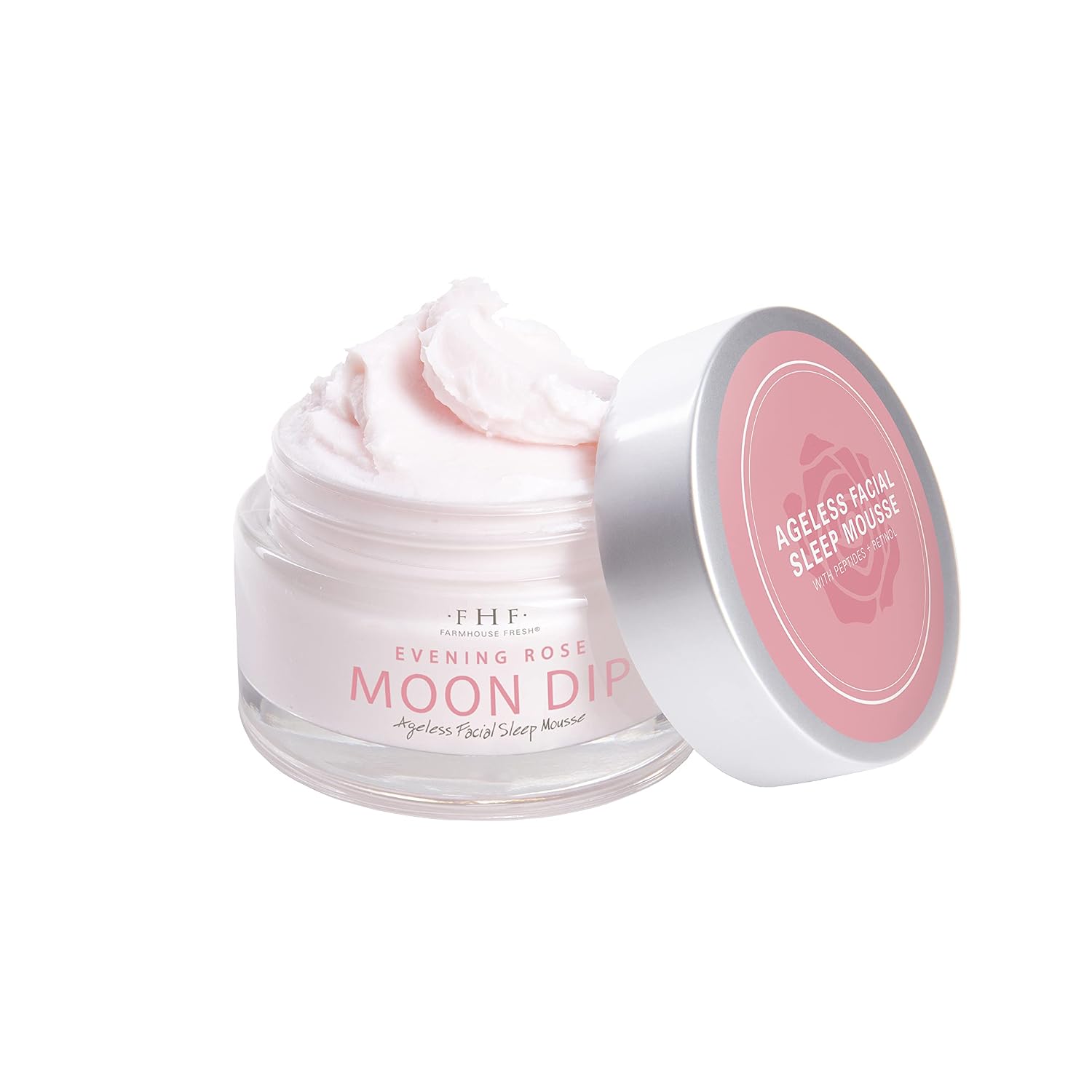 Farmhouse Fresh Evening Rose Moon Dip – Retinol Night Cream With Peptides & Vitamin C – 1.7 Fl Oz
