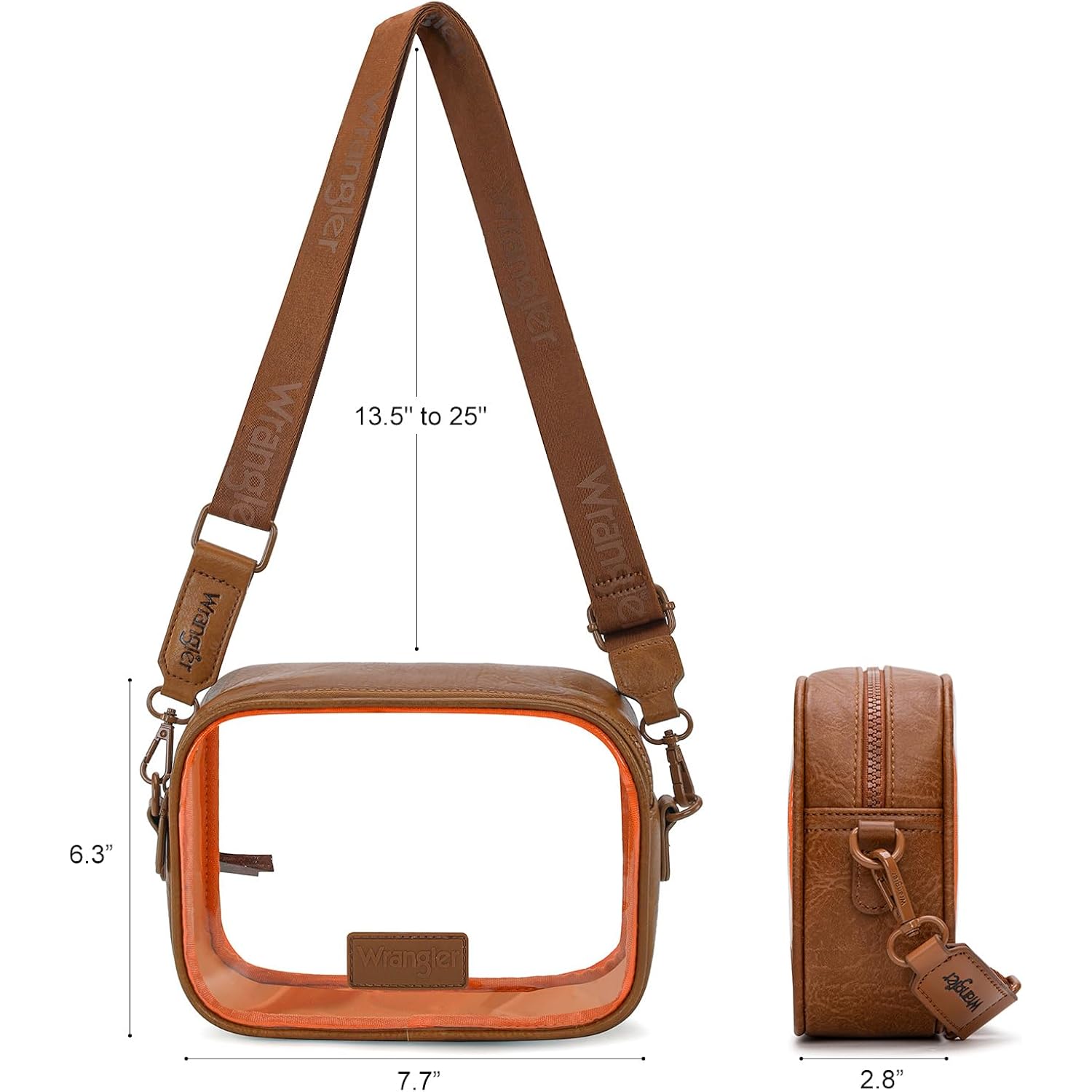 Wrangler Clear Bag For Stadium Events Crossbody Purse For Concerts, Sports | Stadium Approved Clear Bag For Sports,Concerts｜See Through Bag｜0.4Mm Thickened Pvc｜Waterproof｜Lightweight