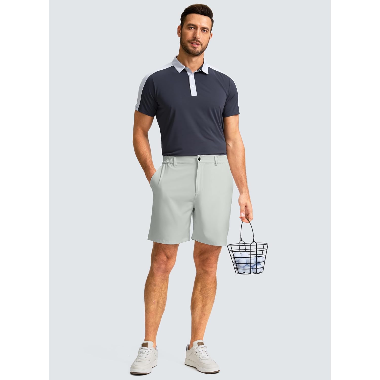 G Gradual Men'S Casual Shorts 7" Lightweight Golf Shorts For Men Stretch With 3 Pockets Quick Dry Breathable Work Shorts