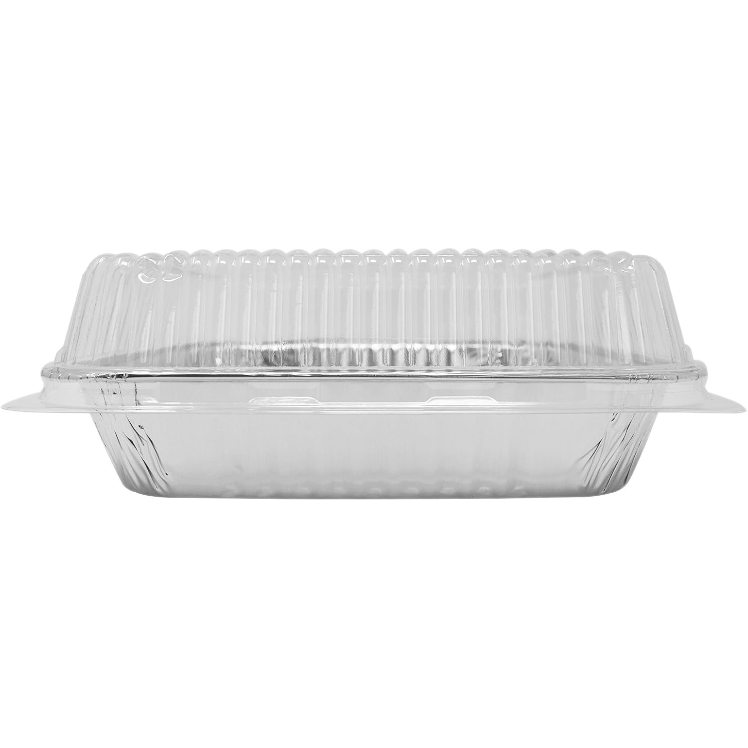 Fig & Leaf (35 Pack) 8” x 8” Square Baking Cake Pans with Plastic Dome Lids | Heavy Duty l Disposable Aluminum Foil Tins l Portable Food Containers l Perfect for Roasting Oven Toaster Cooking